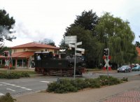 Einfahrt der HOYA in den Bahnhof Bruchhausen-Vilsen.